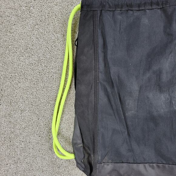 Adidas Thunder Drawstring Backpack 18" Black Blue 2 Zipper Sports School Gym - Picture 7 of 16